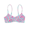 Snapper Rock Shirred Bikini Top In Multi