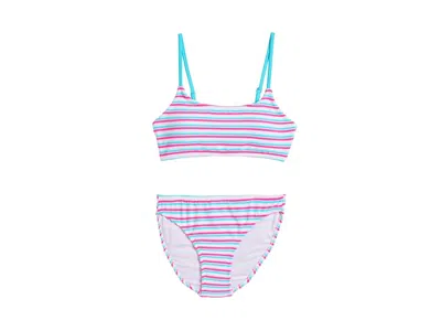 Snapper Rock Girls' Sorbet Stripe Teen Crop Bikini - Big Kid In Multi