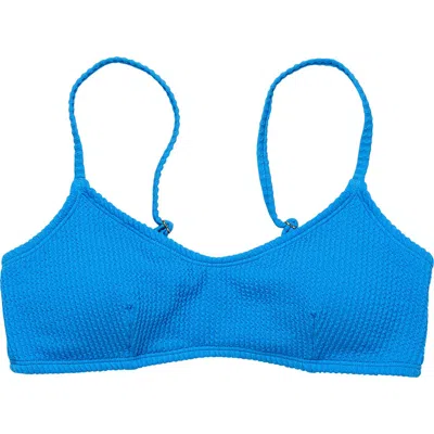 Snapper Rock Textured Bikini Top In Blue