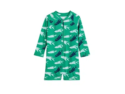 Snapper Rock Kids' The Hook Long Sleeve Sunsuit (infant) Boy's Swimwear Green : 12-18 Months, Elastane/polyester