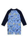 Snapper Rock Turtle Break One-piece Rashguard Swimsuit In Blue