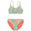 Snapper Rock Tween Coastal Shells Sustainable Bikini Set In Green In Multi