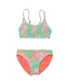 Snapper Rock Unisex Coastal Shells Sustainable Bikini In Green