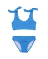 Snapper Rock Toddler, Child Girls Marine Blue Crop Bikini In Blue