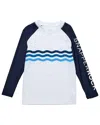 Snapper Rock Wave Stripe Rash Top In White