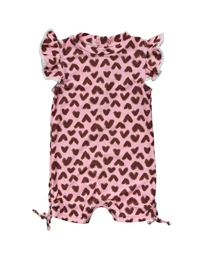 Snapper Rock Kids' Wild Love Flutter Sleeve Sunsuit In Multi