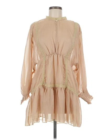 Pre-owned Sndys 3/4 Sleeve Blouse In Tan
