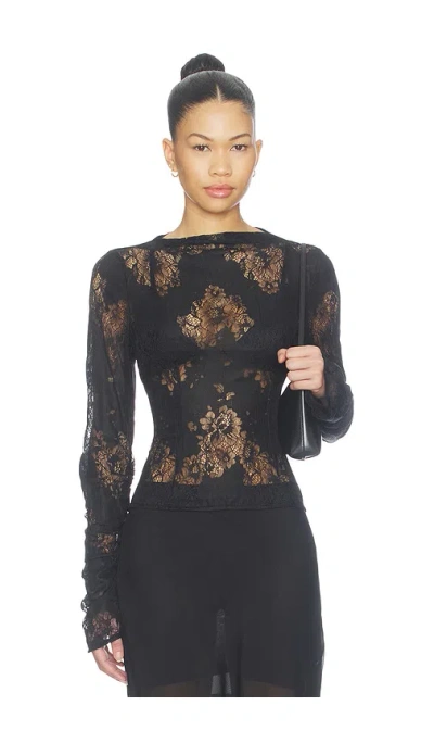 Sndys Aisha Lace Top In Black