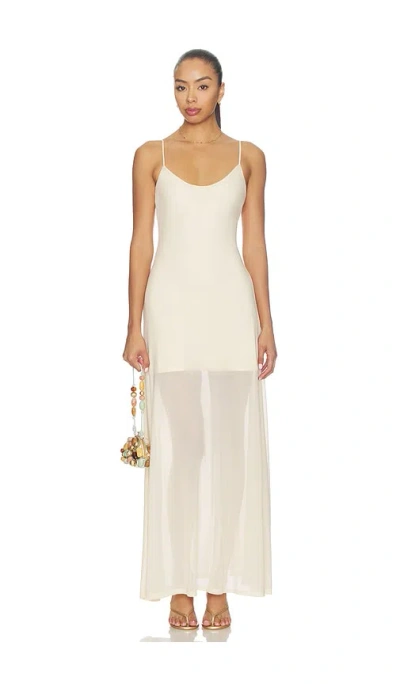 Sndys Alessandra Mesh Maxi Dress In White