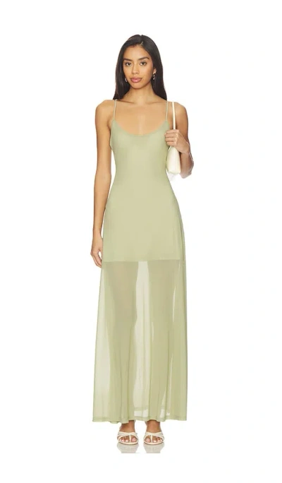 Sndys Alessandra Mesh Maxi Dress In Green