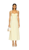 Sndys Alessia Drop Waist Dress In 黄油色