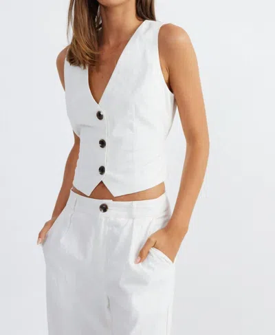 Sndys Allegra Linen Vest In White