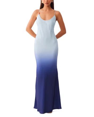 Sndys Amaya Bias Maxi Dress In Blue