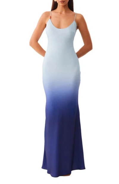 Sndys Amaya Bias Maxi Dress In Blue