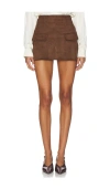 Sndys Amelia Suede Mini Skirt In Brown