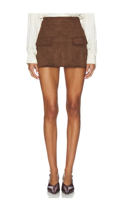 Sndys Amelia Suede Mini Skirt In Brown