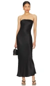 Sndys Angel Strapless Midi Dress In Black