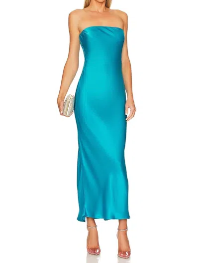 Sndys Angel Strapless Midi Dress In Blue