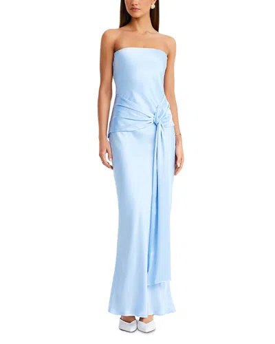 Sndys Angie Tie Front Maxi Dress In Blue