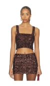 Sndys Asher Sequin Crop Top In Black