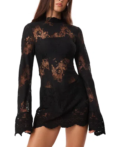Sndys Astra Lace Mini Dress In Black