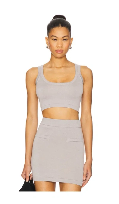 Sndys Beverly Crop Top In 浅灰