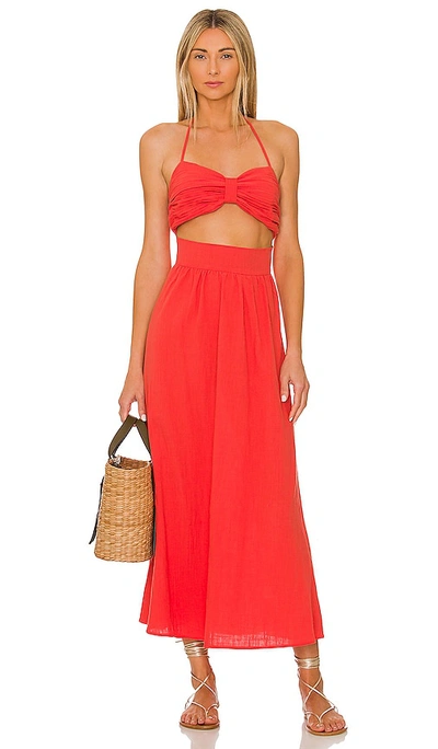 Sndys Boat Linen Dress In Spice