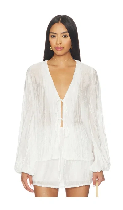 Sndys Brandi Crinkle Tie Top In White