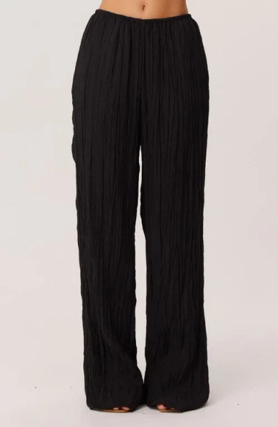 Sndys Brandi Crinkle Wide Leg Pants In Black