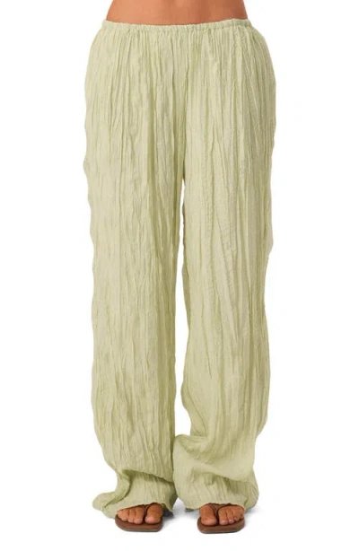 Sndys Brandi Crinkle Wide Leg Pants In Green