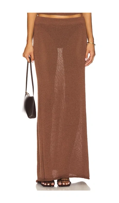Sndys Cali Maxi Skirt In Brown