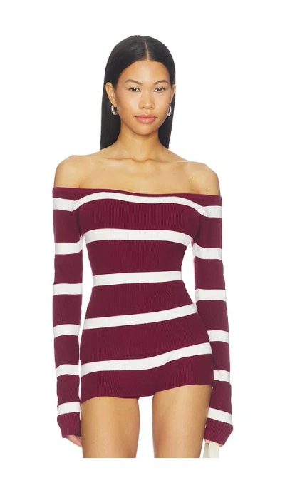 Sndys Carla Top In Cherry Stripe