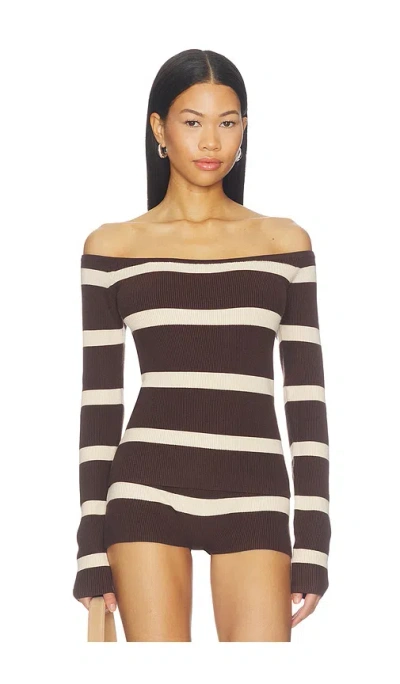 Sndys Carla Top In Chocolate Stripe