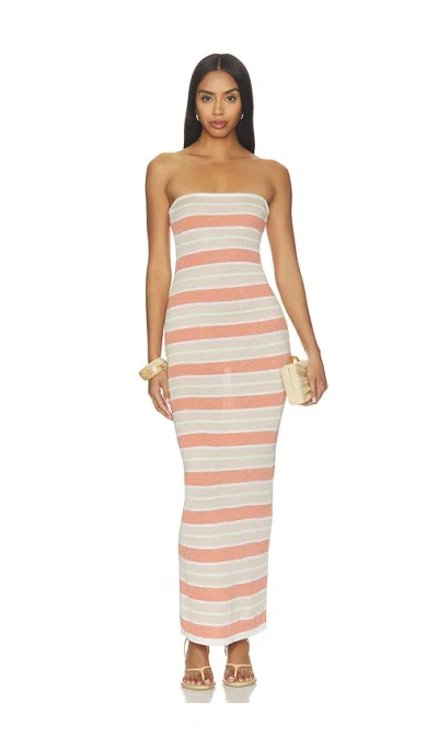 Sndys Celia Shimmer Maxi Dress In Orange