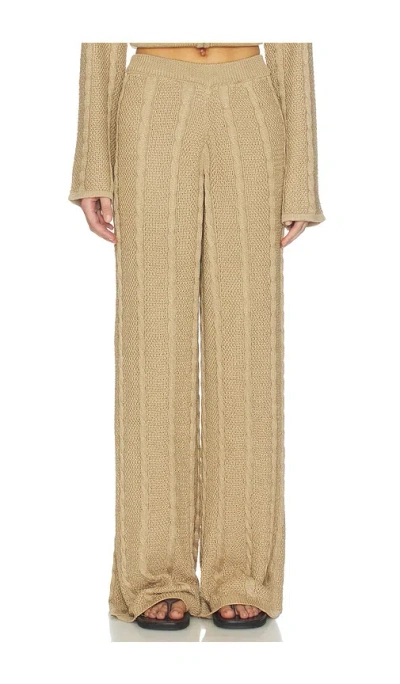 Sndys Cici Cable Knit Pant In Brown