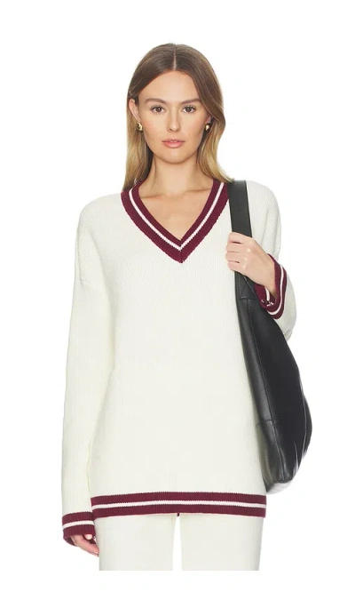 Sndys Colton Varsity Knit Jumper In White