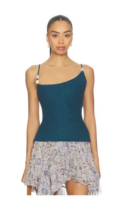 Sndys Desi Open Back Top In Blue