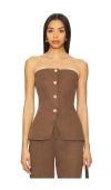 Sndys Emilie Strapless Top In Brown