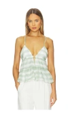Sndys Fallen Peplum Top In Green