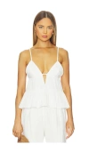 Sndys Fallen Peplum Top In White