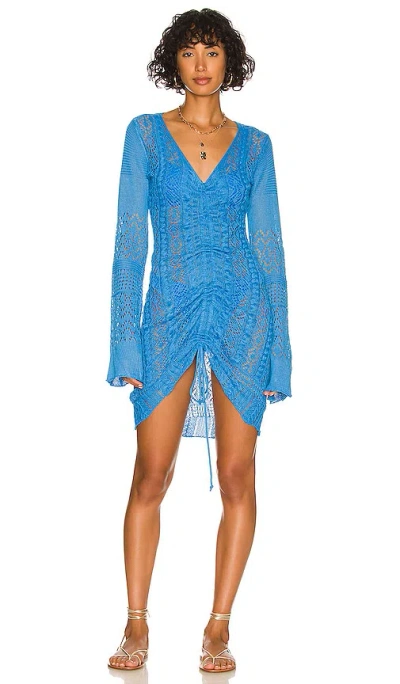 Sndys Fate Mini Dress In Blue