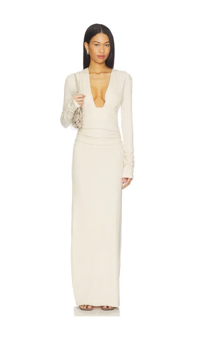 Sndys Foxx Long Sleeve Maxi Dress In White