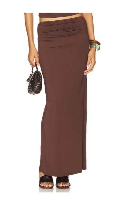 Sndys Gabby Maxi Skirt In Brown