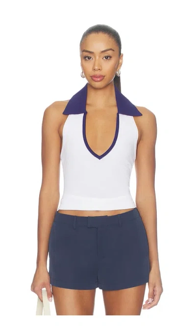 Sndys Gwen Contrast Top In Navy