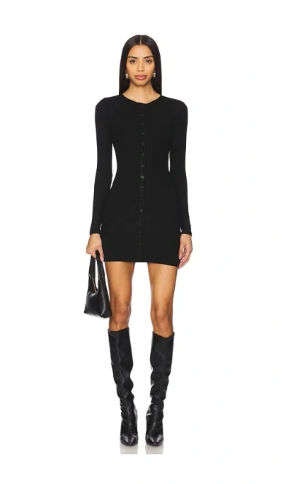 Sndys Henley Mini Dress In Black