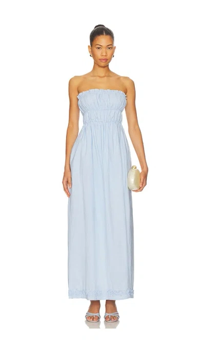 Sndys Ines Strapless Maxi Dress In Blue