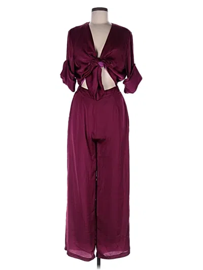 Pre-owned Sndys Jumpsuit In Burgundy