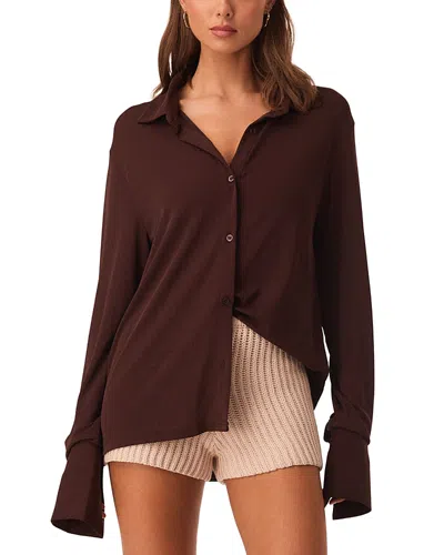 Sndys Kalea Button Front Shirt In Brown