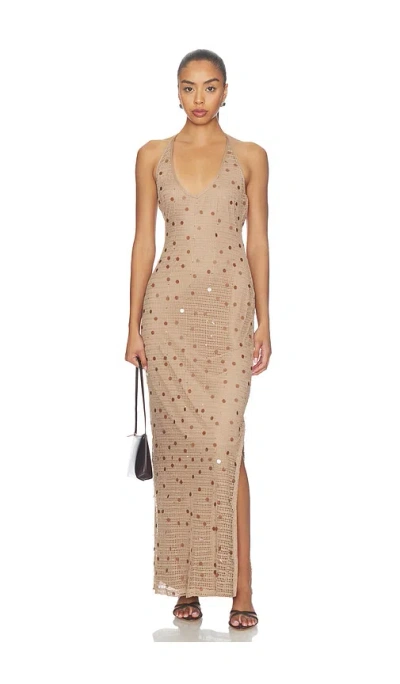 Sndys Kimali Maxi Dress In Brown
