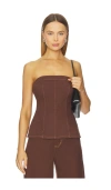Sndys Lex Denim Corset 탑 In Brown